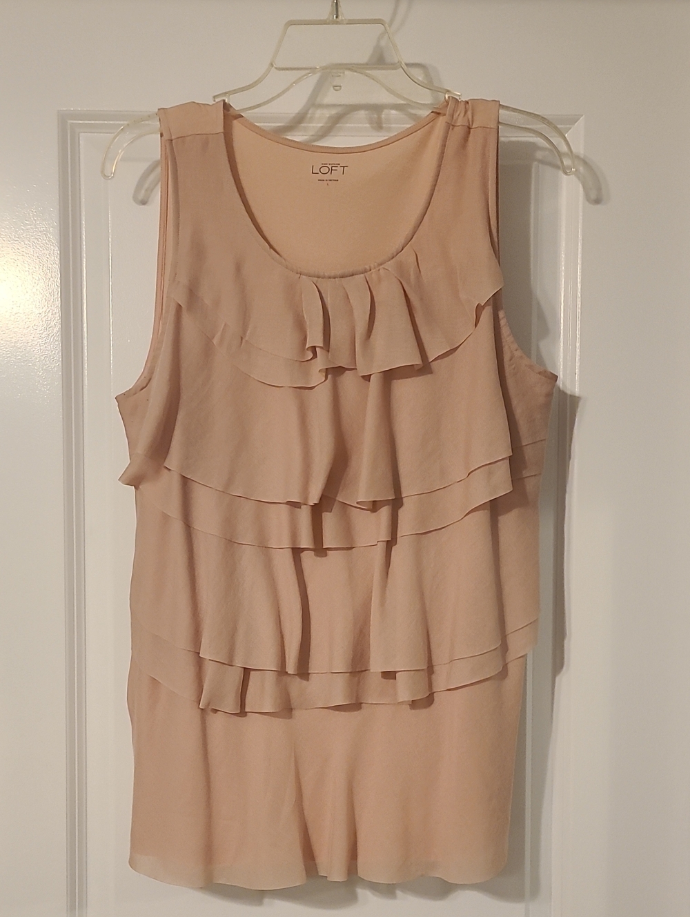 LOFT Sleeveless Layered Ruffle Camisole in Blush Pink